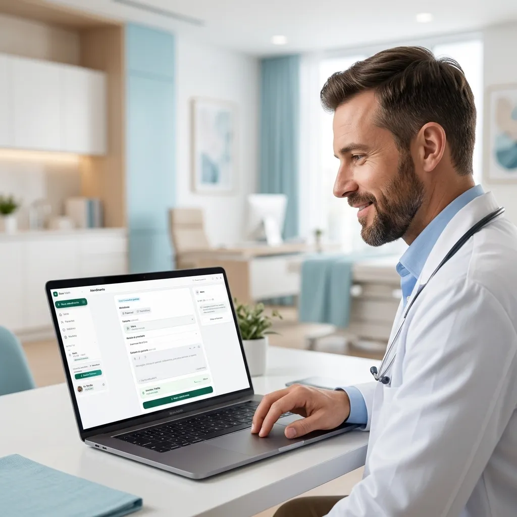 A inteligência artificial escutando a consulta para gerar o prontuário